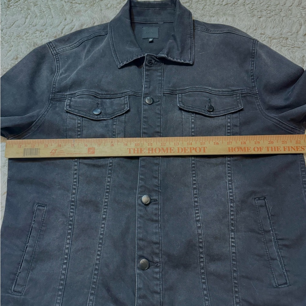 Joe’s Jeans Black Denim Jacket Women’s XL | Classic Minimalist Dark Wash Trucker - Picture 3 of 6